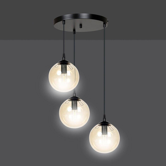 Wisząca lampa COSMO 3 BL PREMIUM MIODOWY czarny (713/3PREM) - Emibig