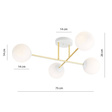 Lampa sufitowa MAGNUM 4 WH OPAL biały-Złoty (1234/4) - Emibig