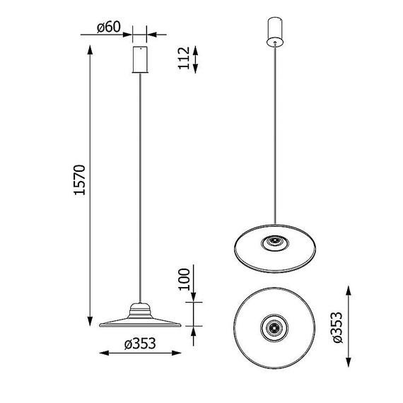 Lampa wisząca LA361/A4/L09/SdPW/G/116/38D/930 Cleoni Oti A4