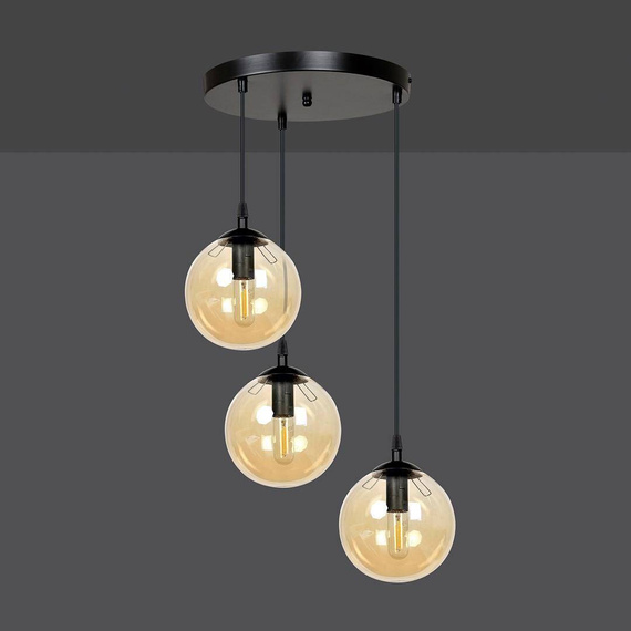 Wisząca lampa COSMO 3 BL PREMIUM MIODOWY czarny (713/3PREM) - Emibig
