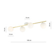 Sufitowy plafon SPLENDI 4 WH OPAL biały-Złoty (1249/4) - Emibig