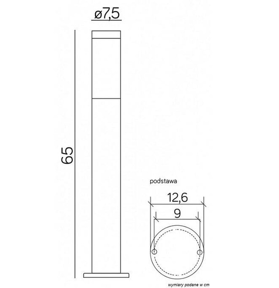 Lampa Stojąca SU-MA Inox ST022-650 BL
