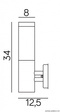 Kinkiet SU-MA Inox Kwadratowa SS802-A BL