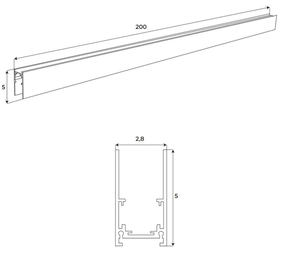 MaxLight Natynkowa Szyna magnetyczna 2m MT0002