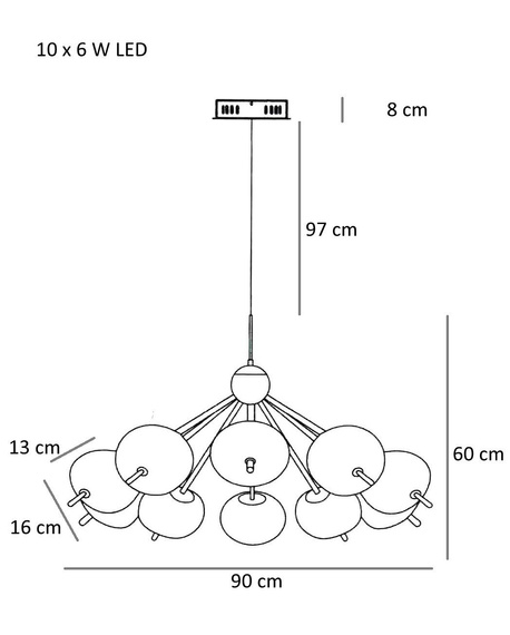Lampa wisząca Berella Light Peonia 10