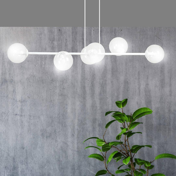 Wisząca lampa ROSSI 6 WH TRANSPARENT biały (877/6) - Emibig