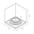 Spot AQorm Squares 50x1 230V czarny 45811-0000-U8-PH-12