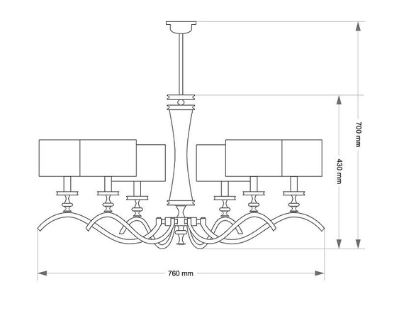 Lampa wisząca z kryształami Kutek Averno AVE-ZW-6 (Z/A) Złoto