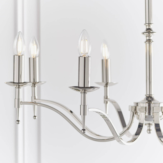 Interiors CA1P8N Lampa wisząca Stanford 8 Polerowany Nikiel