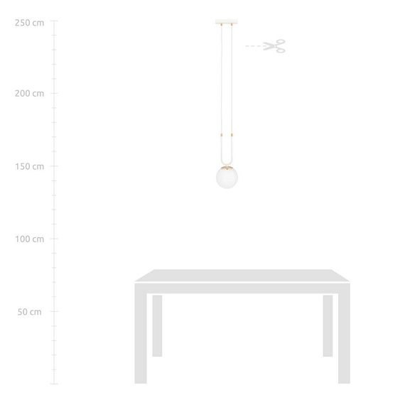 Zwis GLAM 1 WHITE/OPAL biały (1115/1) - Emibig
