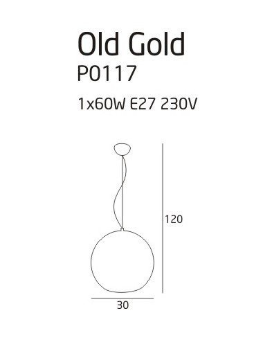 Lampa wisząca MaxLight OLD gold P0117