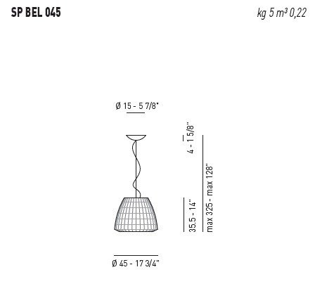 Bell SP 045 Lampa Wisząca AXO Light biała 45 cm