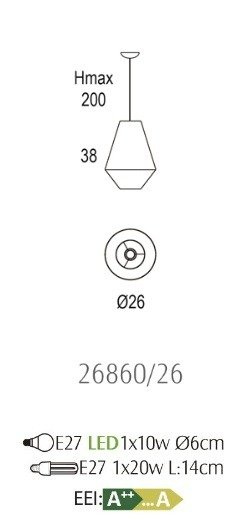 Lampa wisząca OLE iluminacion Ukelele 26860/26 czarny 26cm