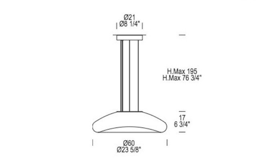 Lampa Wisząca Leucos KEYRA 60 S przezroczysta LED 60 cm