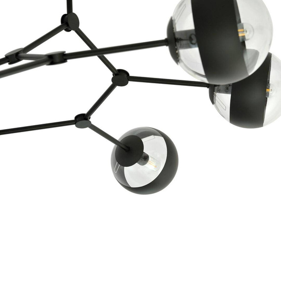 Sufitowy plafon SPACE 6 BLACK/STRIPE czarny (1135/6) - Emibig