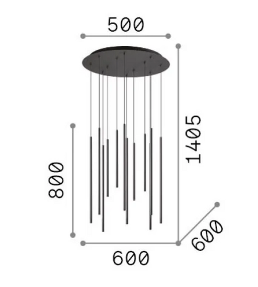 Lampa Wisząca 341095 Ideal Lux Filo 2700K