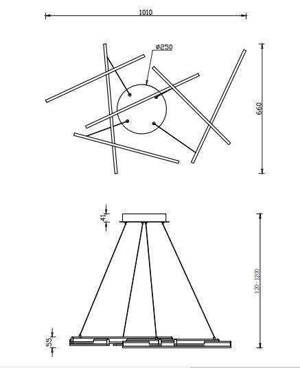Lampa wisząca Maytoni MOD016PL-L75MG3K Line