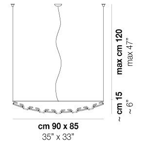 Lampa Wisząca 90 x 85 cmVISTOSI GIOGALI3D SP 100