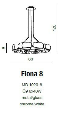 AZZARDO Fiona 8 AZ0154 Lampa Wisząca
