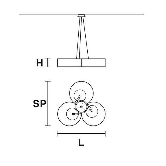 Lampa wisząca Włoska Masiero Sound OR3