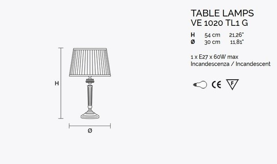 Lampka Stołowa MASIERO VE 1020/TL1 G