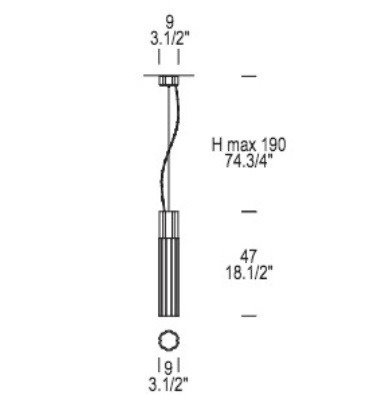 Lampa Wisząca LeucosReed S90 przezroczysta 9 cm