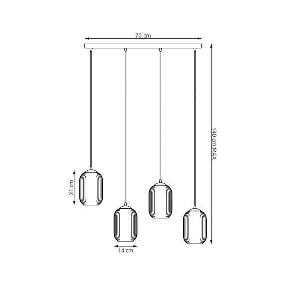 Lampa Wisząca Emibig Verdi 4 Bl Opal (1435/4)