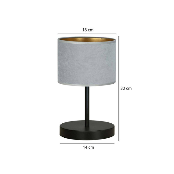 Lampka nocna HILDE LN1 BL GRAY czarny (1050/LN1) - Emibig