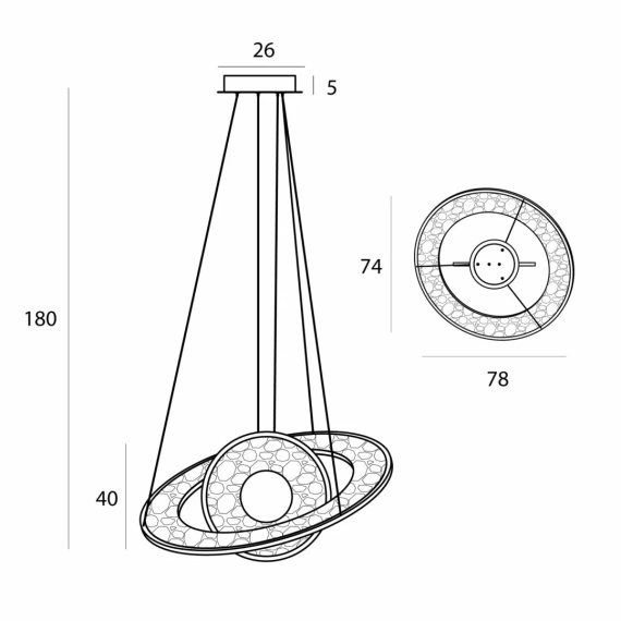 Żyrandol Maxlight Alexia P0638d
