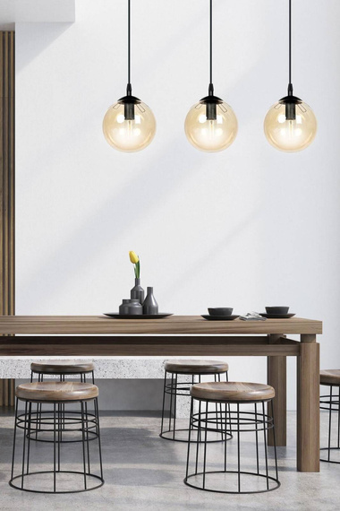 Wisząca lampa COSMO 3 BL MIODOWY czarny (713/3) - Emibig
