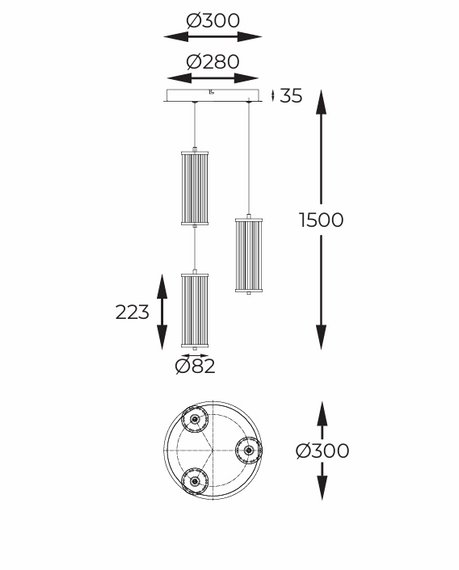 Zuma Line MD3147-3A-3GT Cally Żyrandol