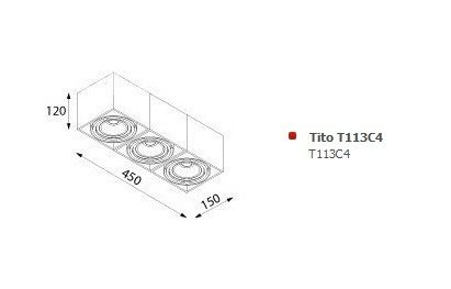 Tito T113C4 Plafon Cleoni czarny mat struktura