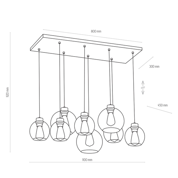 Żyrandol TK Lighting Cubus 4113 