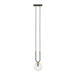 Wisząca lampa GLAM 1 BLACK/TRANSPARENT czarny (1114/1) - Emibig