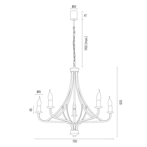 Żyrandol Argon Lorenzo 2171
