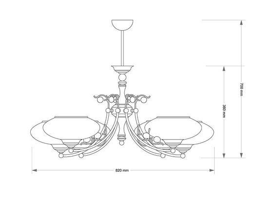 Lampa wisząca Kutek Casamia Klosz CAS-ZW-6(P) Patyna