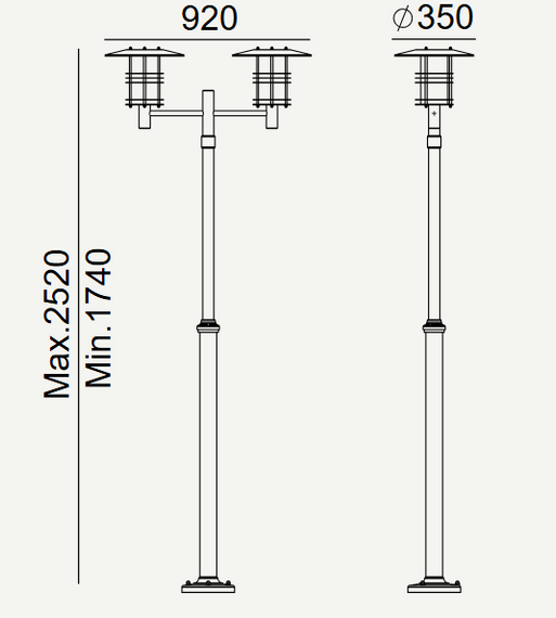 Norlys Lampa stojąca zewnętrzna Stockholm Big 283BL