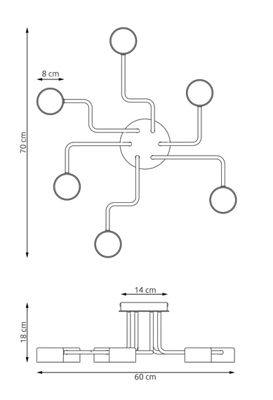 Lampa Wisząca Emibig Kurage 6 Bl (1442/6)