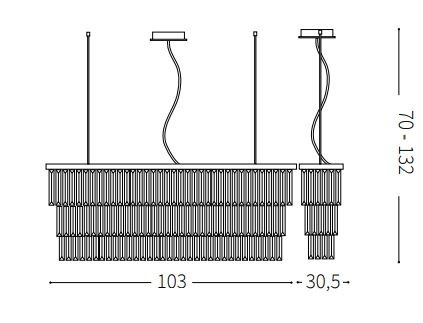 Lampa Wisząca kryształowa Ideal Lux Martinez SP8 Oro