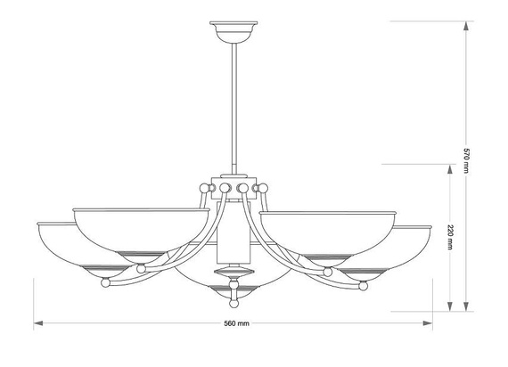 Lampa wisząca Kutek N-ZW-5(P) Patyna