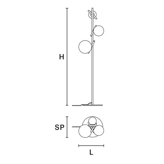Lampa podłogowa Masiero Posy Stl
