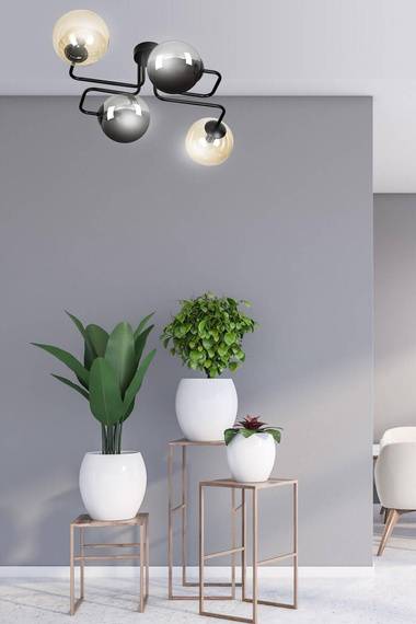 Sufitowy plafon BRENDI 4 BL MIX 2 czarny (843/4M2) - Emibig