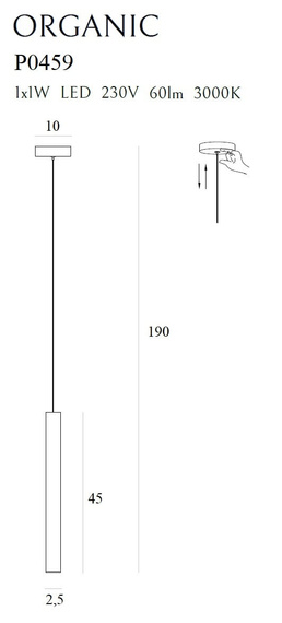 Lampa wisząca MaxLight ORGANIC P0459 złoto szczotkowane