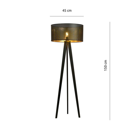 Podłodowa lampa ASTON LP1 BLACK/GOLD czarny (1148/LP1) - Emibig