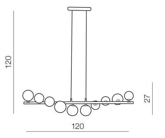 Azzardo Sybilla AZ4404 Żyrandol Czarny