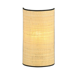 Natynkowa lampa ścienna ASTON K1 RATTAN czarny (1149/K1) - Emibig