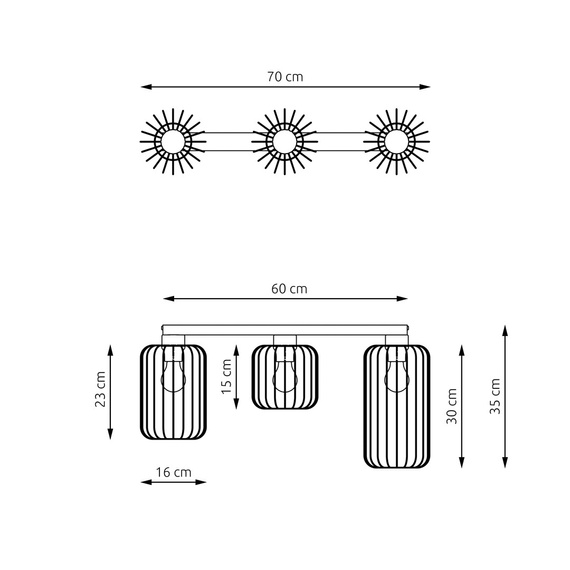 Plafon Emibig Barn 3 Bl Gold (1366/3)
