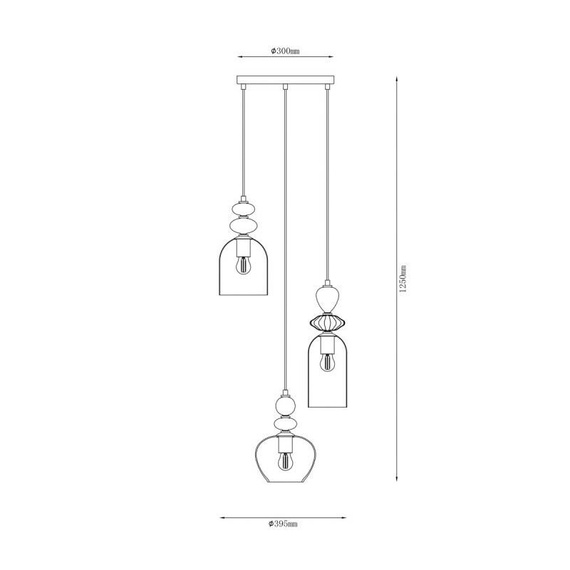 Italux Busco PND-30263-3A-BRO-SG Lampa wisząca