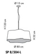 Lampa Wisząca z szklaną taflą Sillux L'AVANA SP 8/504-L  brąz