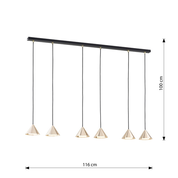 Lampa Wisząca Emibig Elit 6 Bl Gold (1329/6)